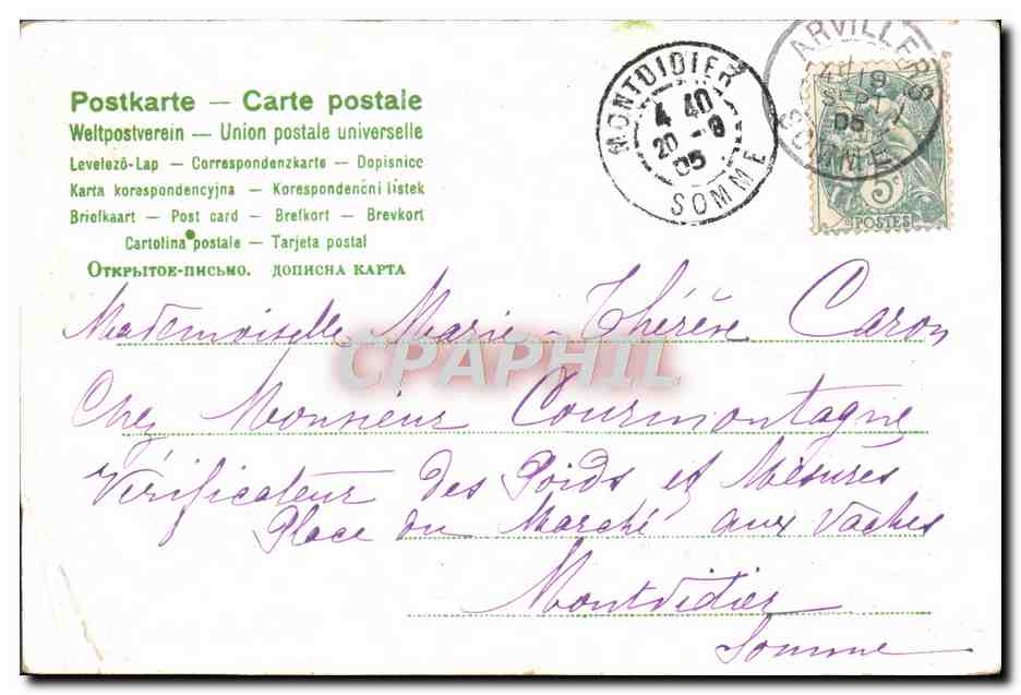 CPA Fantaisie Fleurs  — Verso