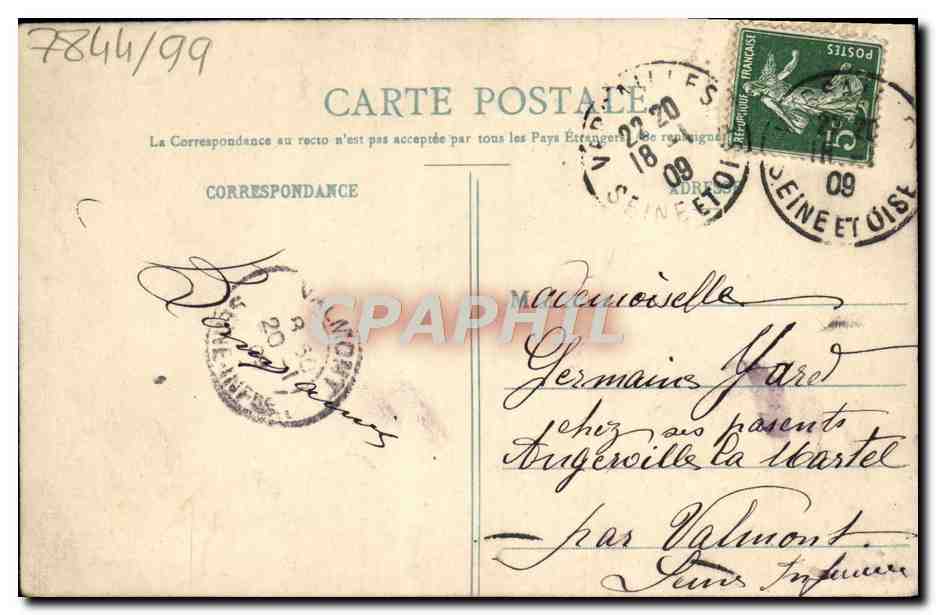 CPA Fantaisie Fleurs  — Back