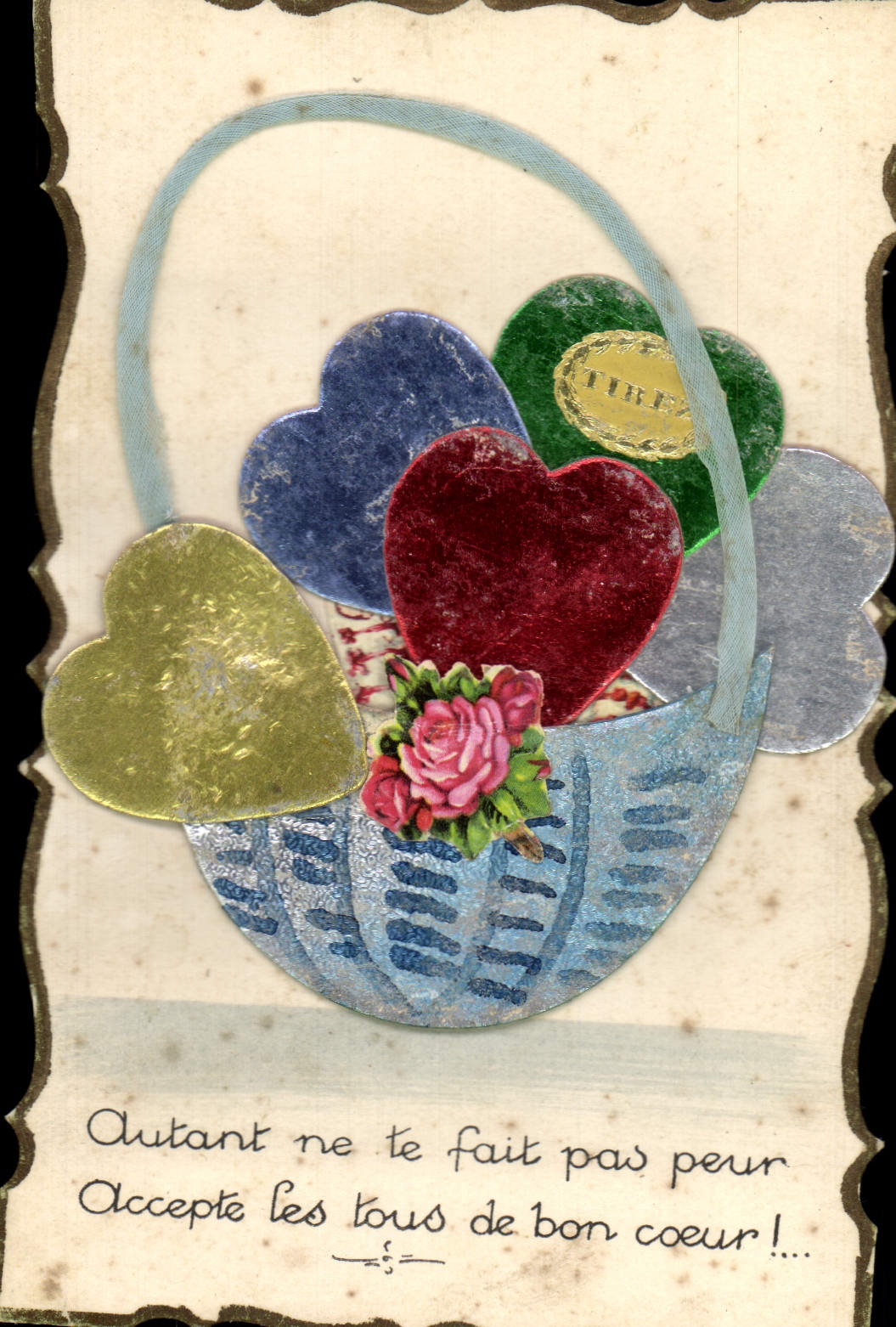 Bouquet de cœurs — carte de vœux — CPAPHIL
