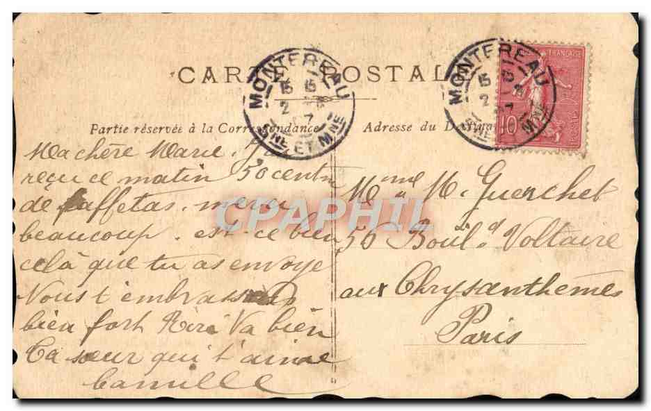 CPA Brodee Fantaisie Fleurs Main  — Verso