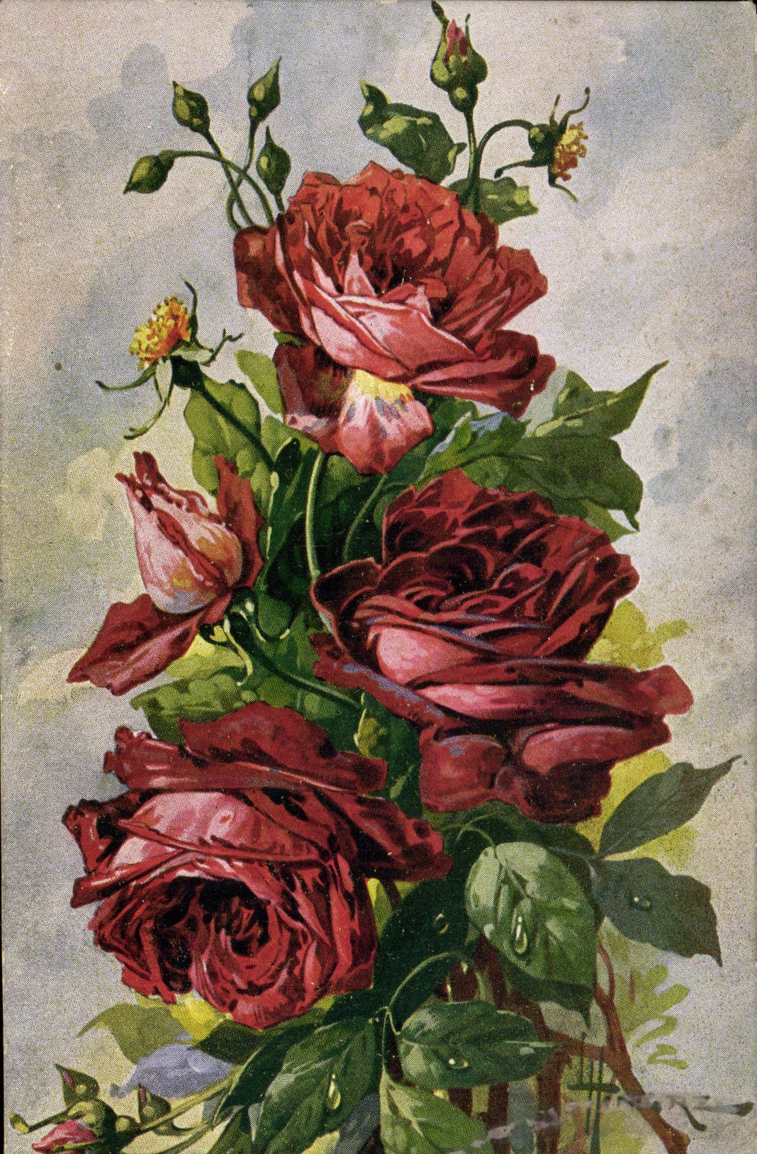 CPA Fantaisie Fleurs 