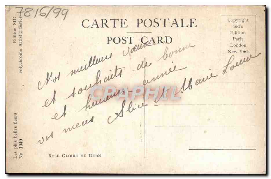 CPA Fantaisie Fleurs  — Rückseite
