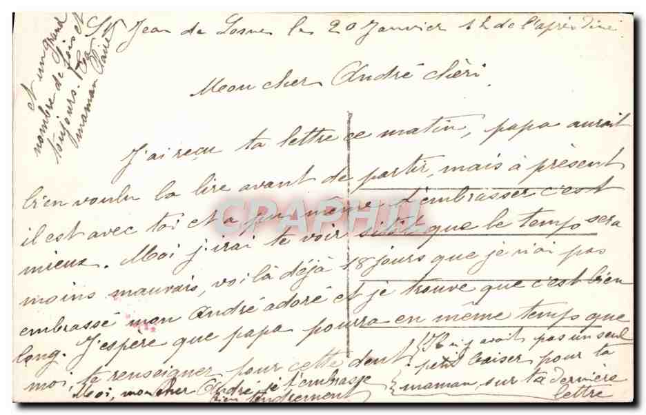 CPA Fantaisie Fleurs Moulin a vent — Verso