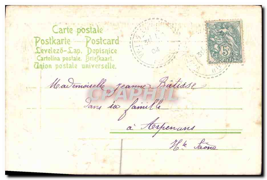 CPA Fantaisie Fleurs — Rückseite