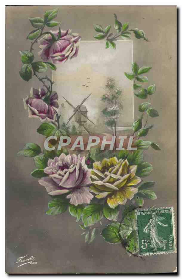 CPA Fantaisie Fleurs