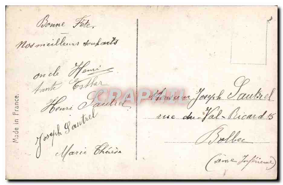 CPA Fantaisie Fleurs Santon  — Verso