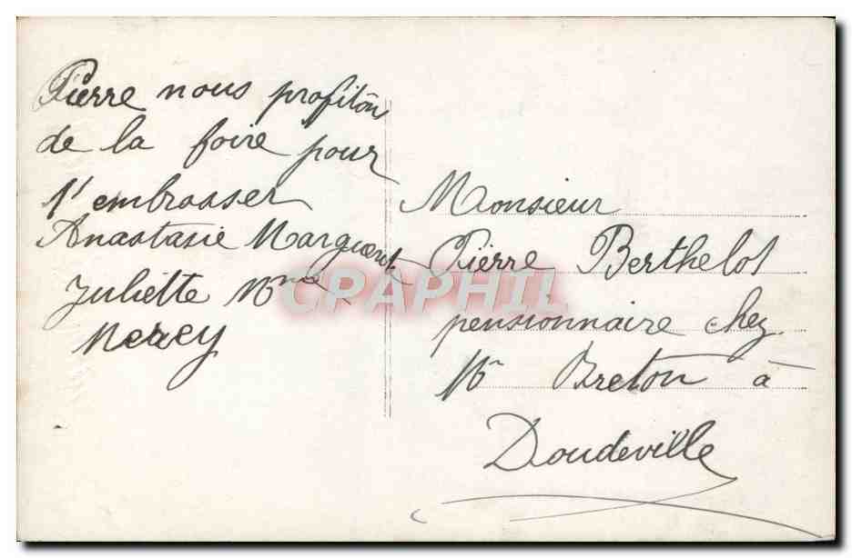 Bouquet de roses — Tendre Souvenir — J.K. n°205 — Rückseite