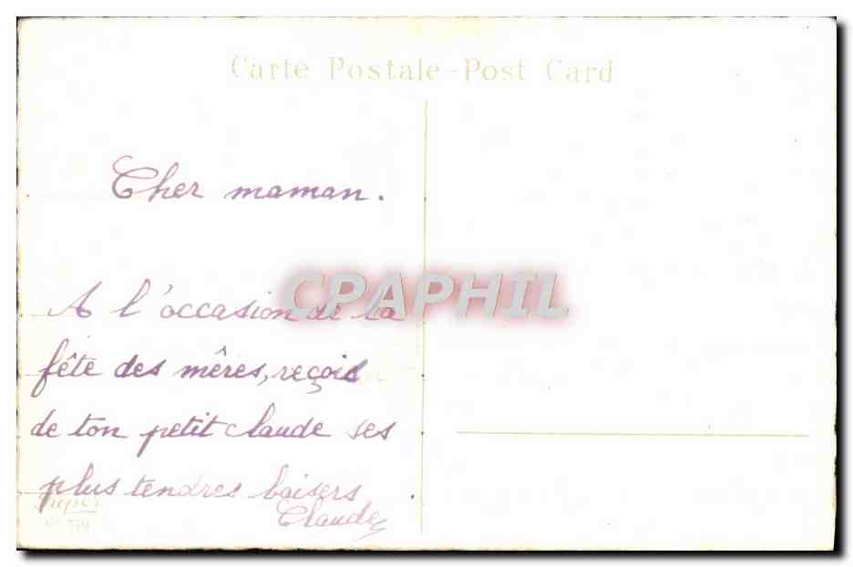 CPA Fantaisie Fleurs Fer a cheval — Rückseite