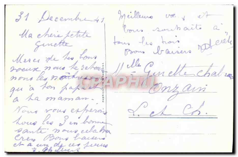 CPA Fantaisie Fleurs — Back