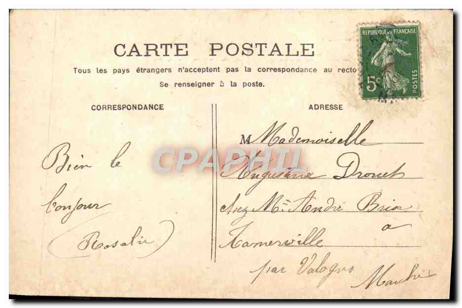 CPA Fantaisie Fleurs — Verso
