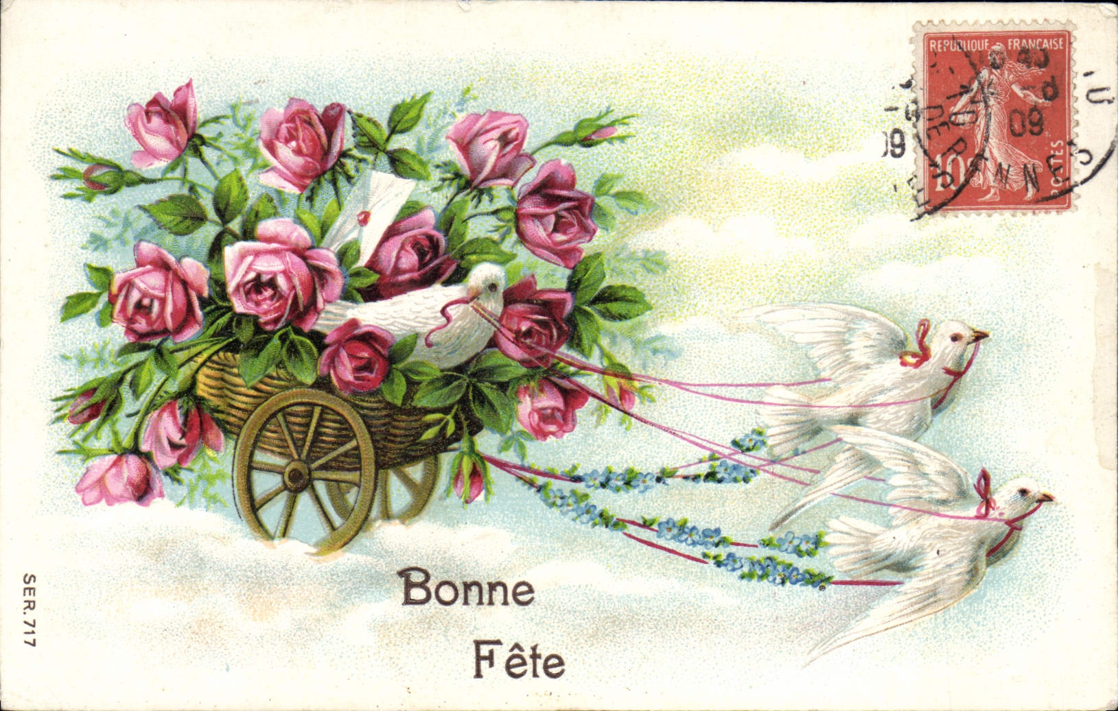 CPA Fantaisie Fleurs Colombes 