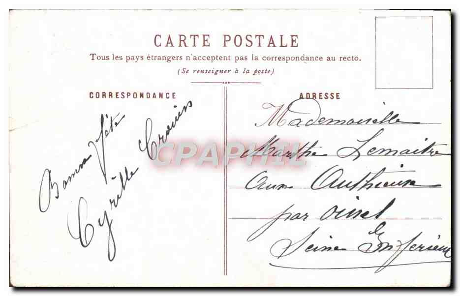 CPA Fantaisie Fleurs — Verso