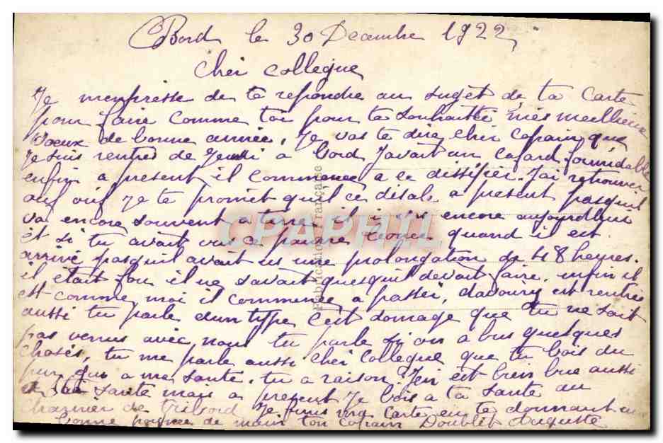 CPA Fantaisie Fleurs — Rückseite
