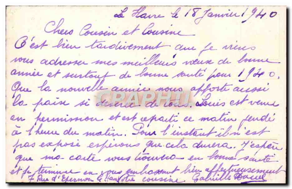 CPA Fantaisie Fleurs — Rückseite