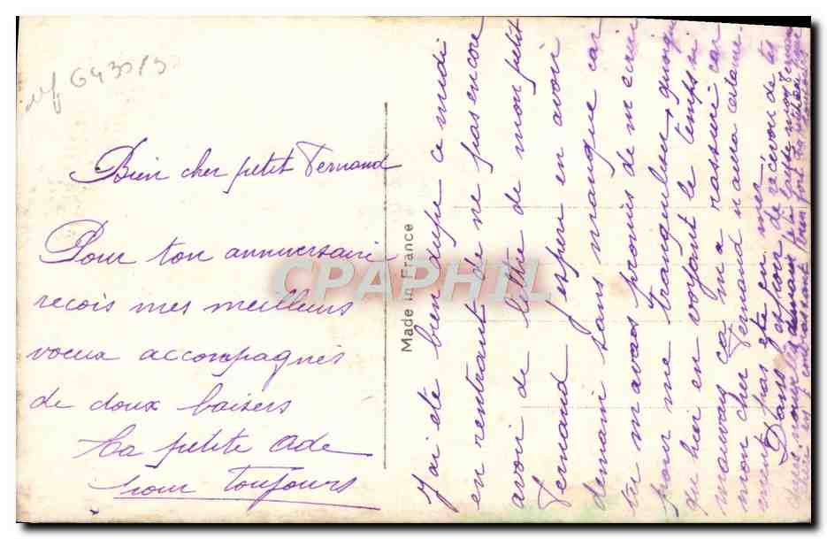 CPA Fantaisie Fleurs  — Verso