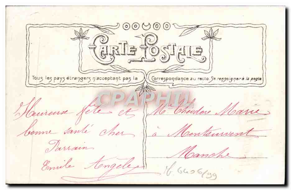 CPA Fantaisie Fleurs  — Verso