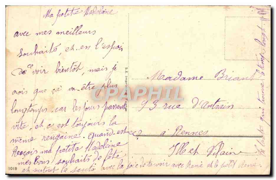 CPA Fantaisie Fleurs  — Verso