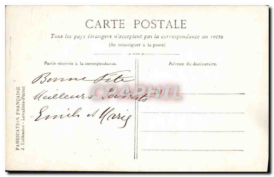 CPA Fantaisie Fleurs Elephant — Rückseite