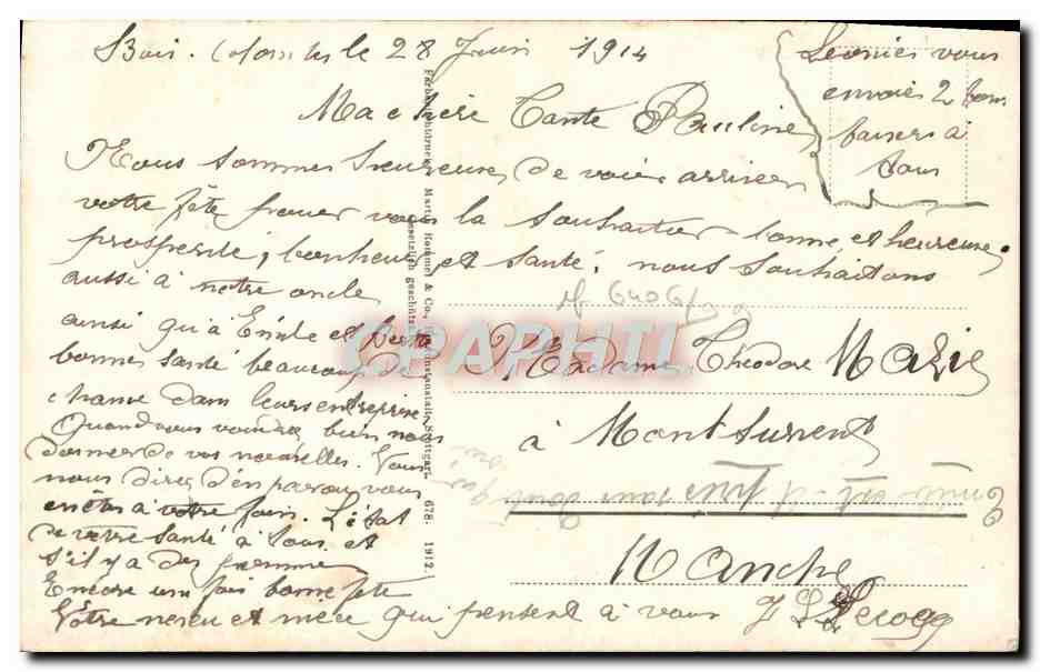 CPA Fantaisie Fleurs  — Verso