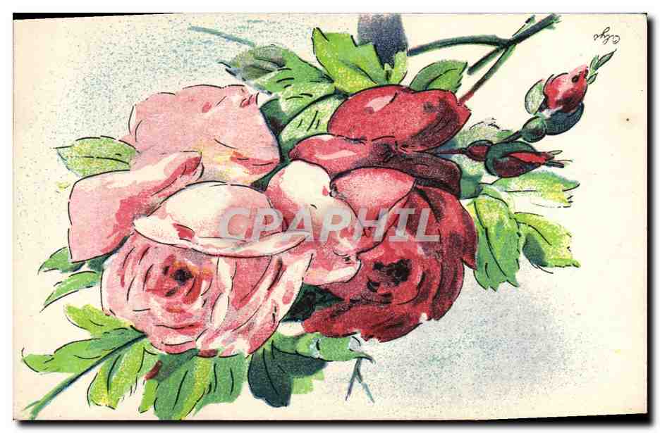 CPA Fantaisie Fleurs 