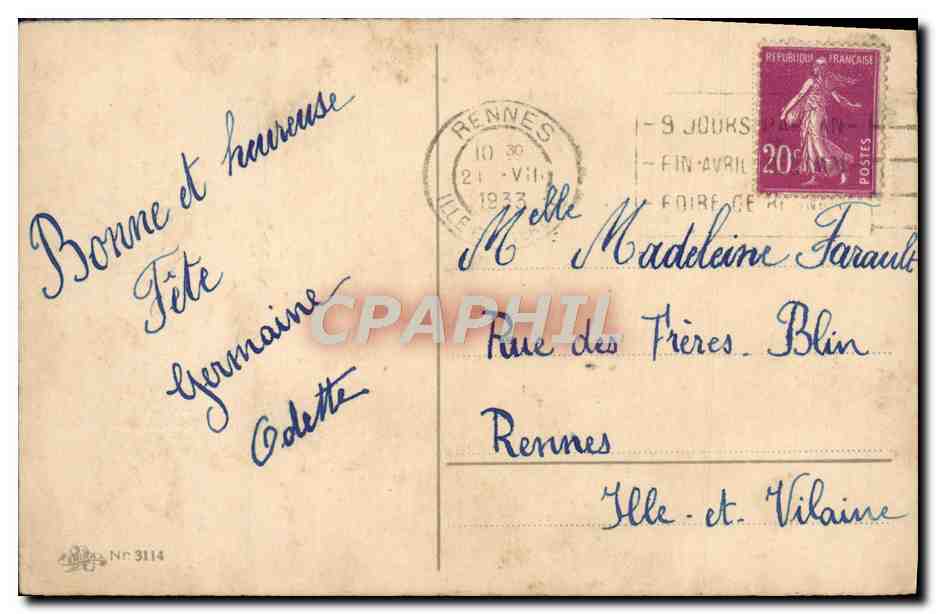 CPA Fantaisie Fleurs  — Verso