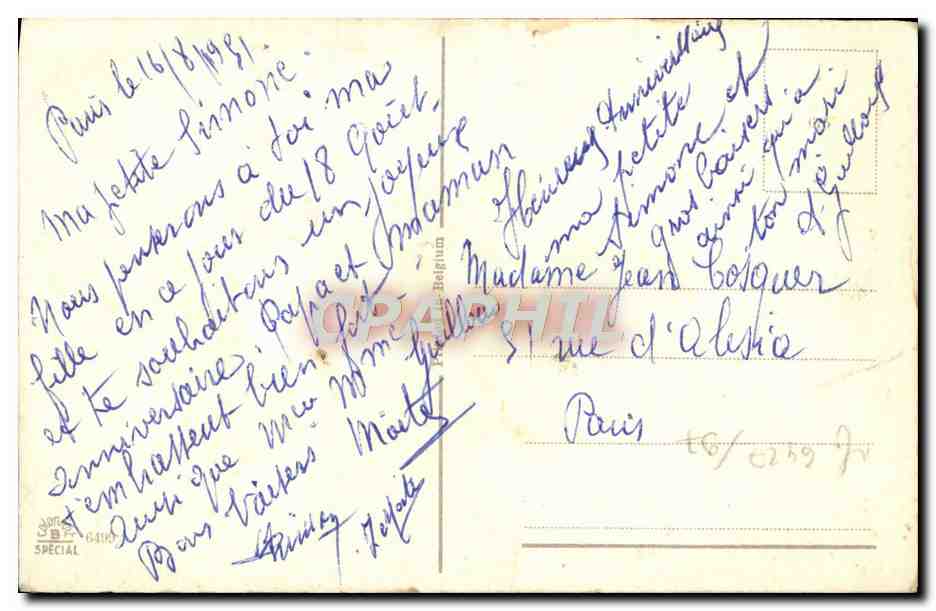 CPA Fantaisie Fleurs  — Verso