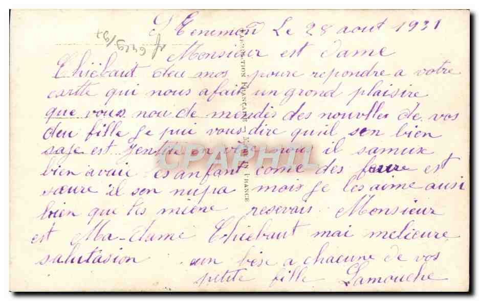 CPA Fantaisie Fleurs  — Rückseite