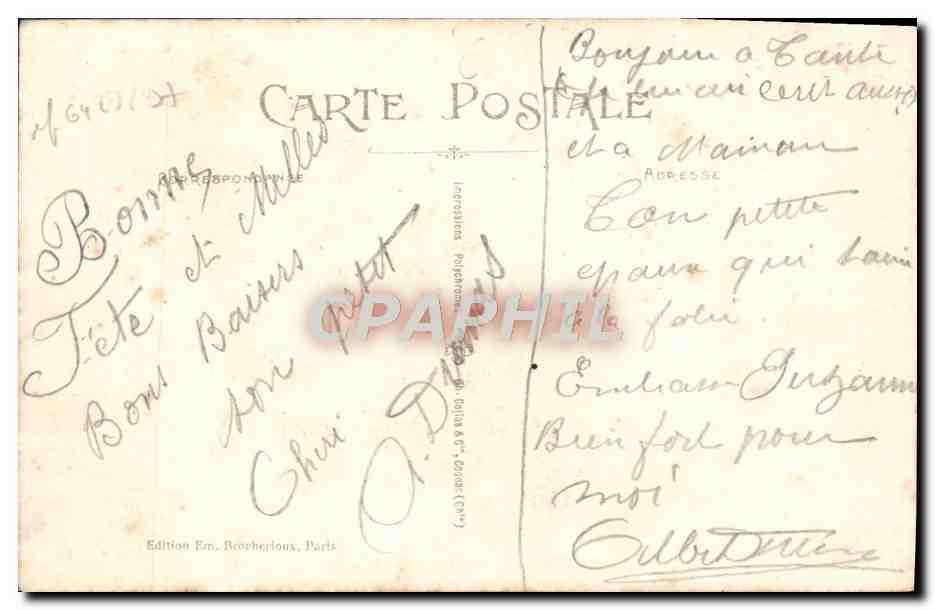 CPA Fantaisie Fleurs  — Verso