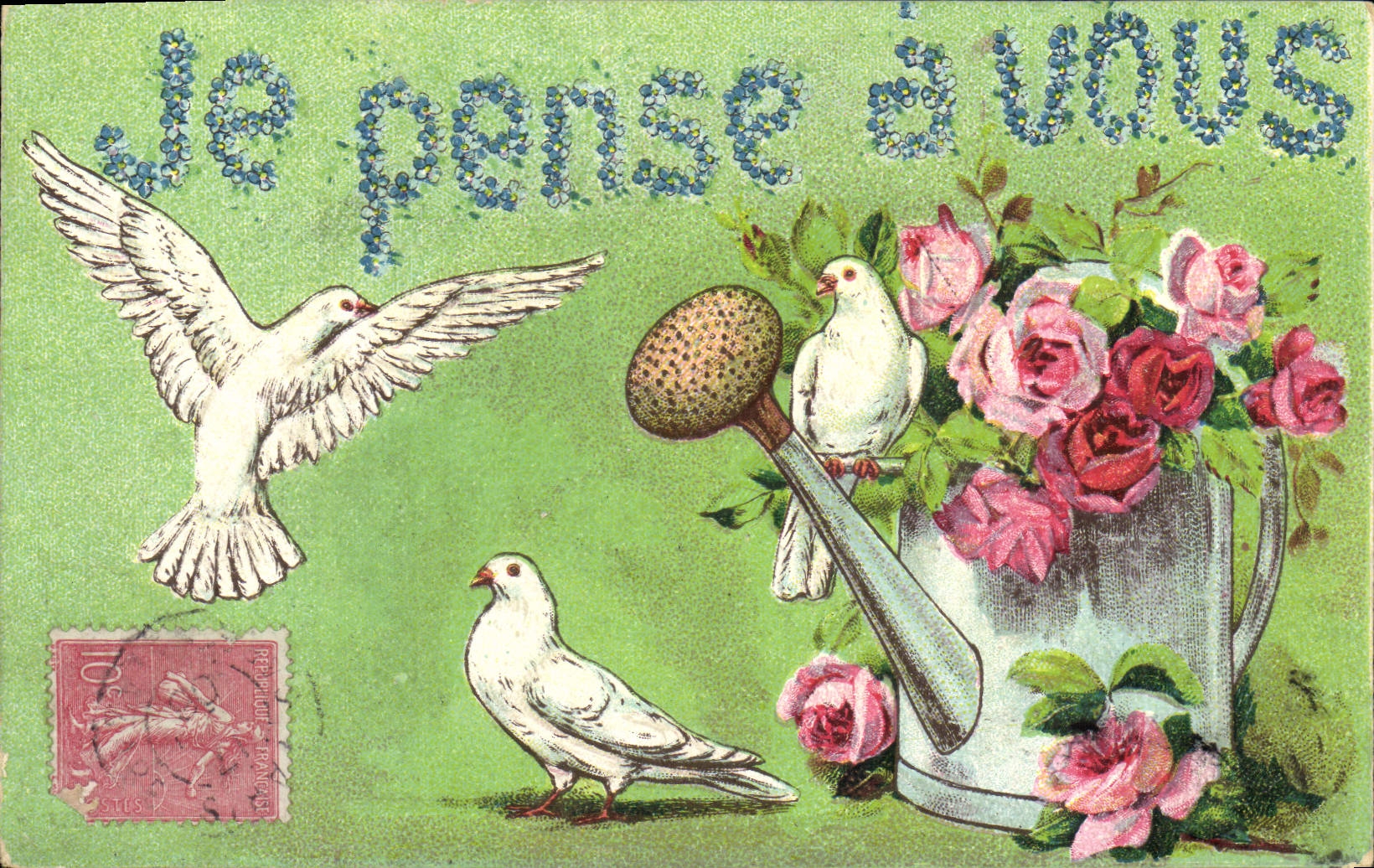 CPA Fantaisie Fleurs Colombes 