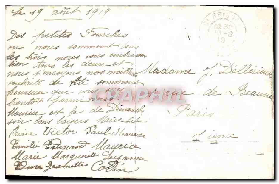 CPA Fantaisie Fleurs  — Rückseite