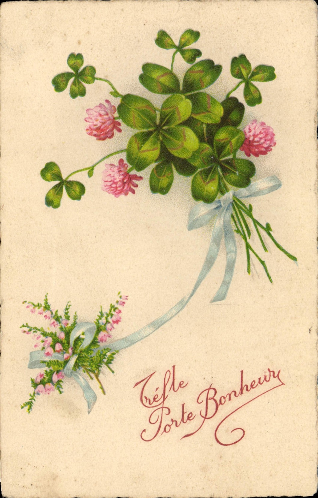 CPA Fantaisie Fleurs Trefles