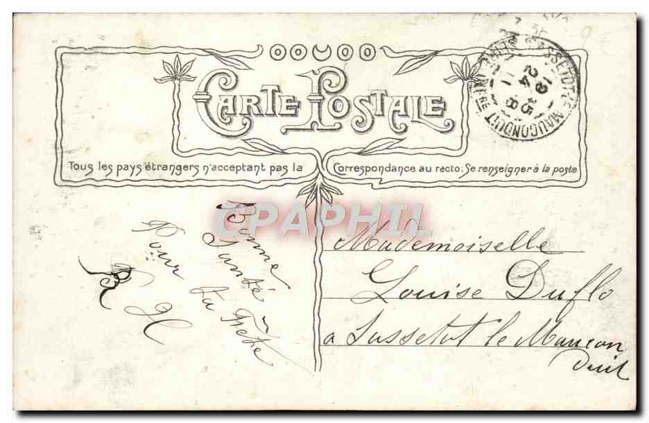 CPA Fantaisie Fleurs Fer a cheval — Rückseite