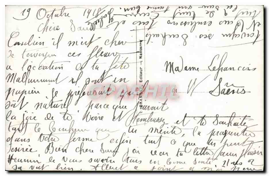 CPA Fantaisie Fleurs  — Verso