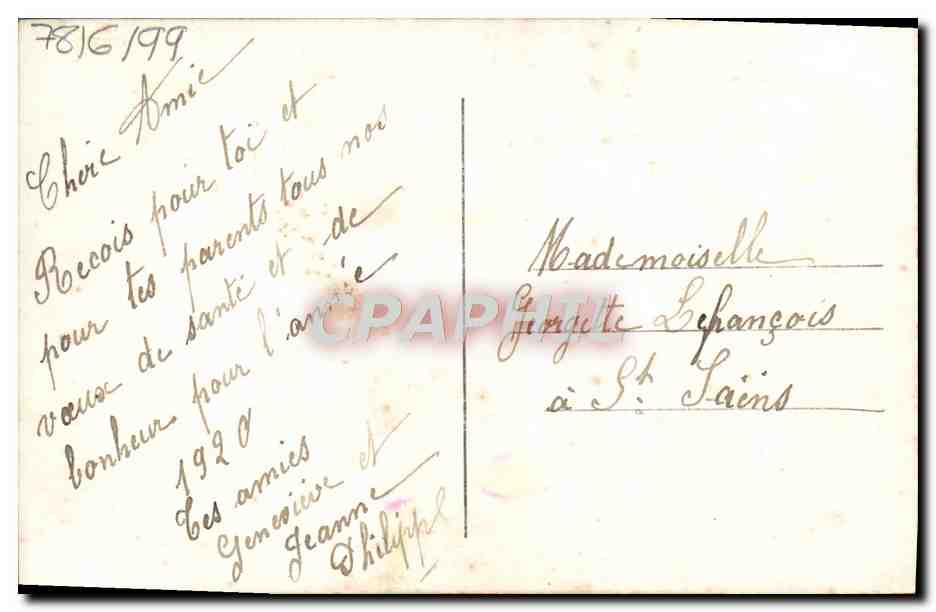 CPA Fantaisie Fleurs Fer a cheval — Rückseite