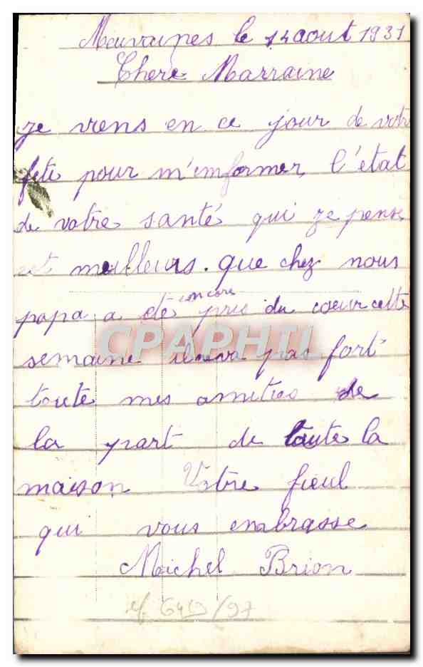 CPA Fantaisie Fleurs  — Rückseite