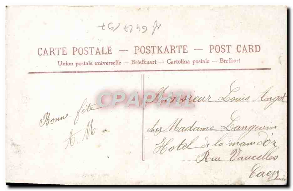 Femme en robe violette tenant un bouquet — Semeuse de fleurs et de bonheur — éditeur inconnu, n° 4099 — Verso