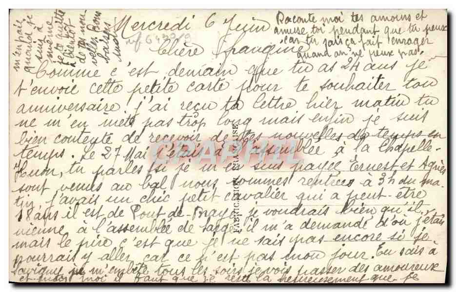 CPA Fantaisie Fleurs  — Verso