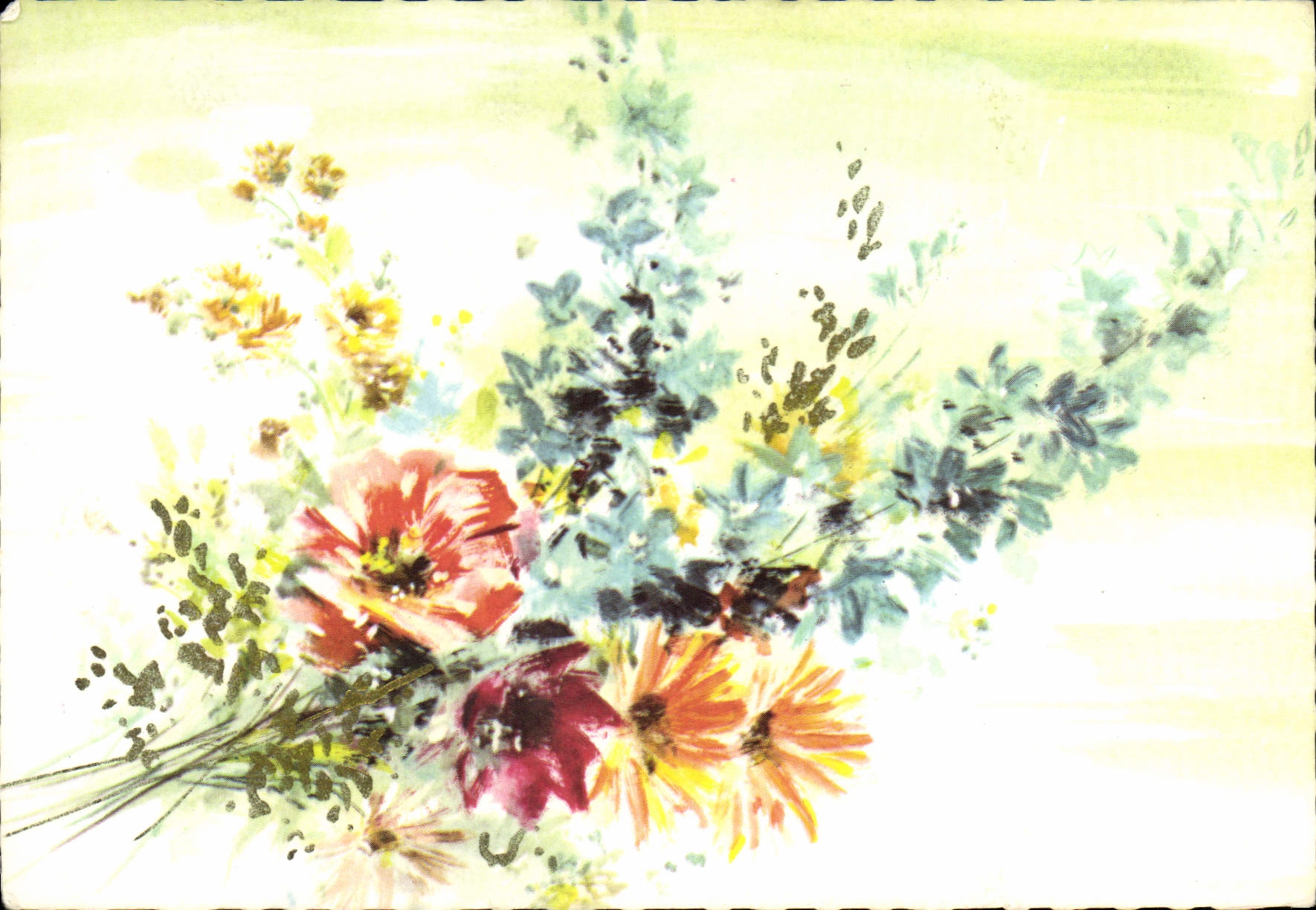 CPA Fantaisie Fleurs 