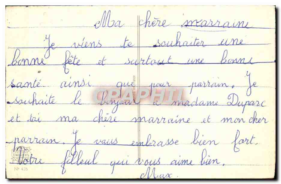 CPA Fantaisie Fleurs Oiseau — Verso