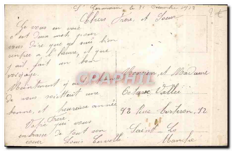 CPA Fantaisie Fleurs Santon — Rückseite
