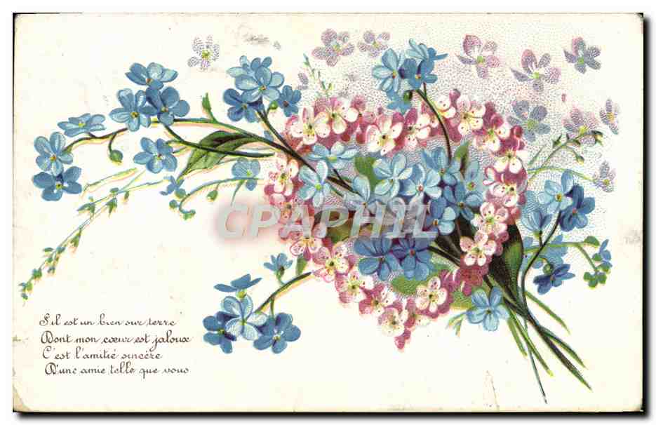 CPA Fantaisie Fleurs Coeur