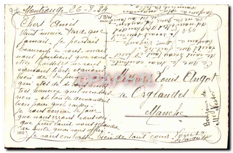 CPA Fantaisie Fleurs  — Verso