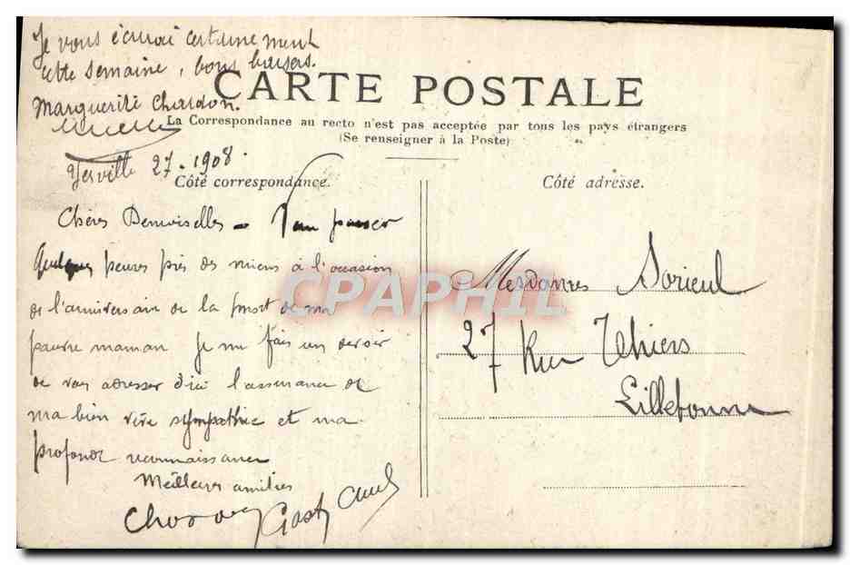CPA Fantaisie Fleurs Enfant — Rückseite