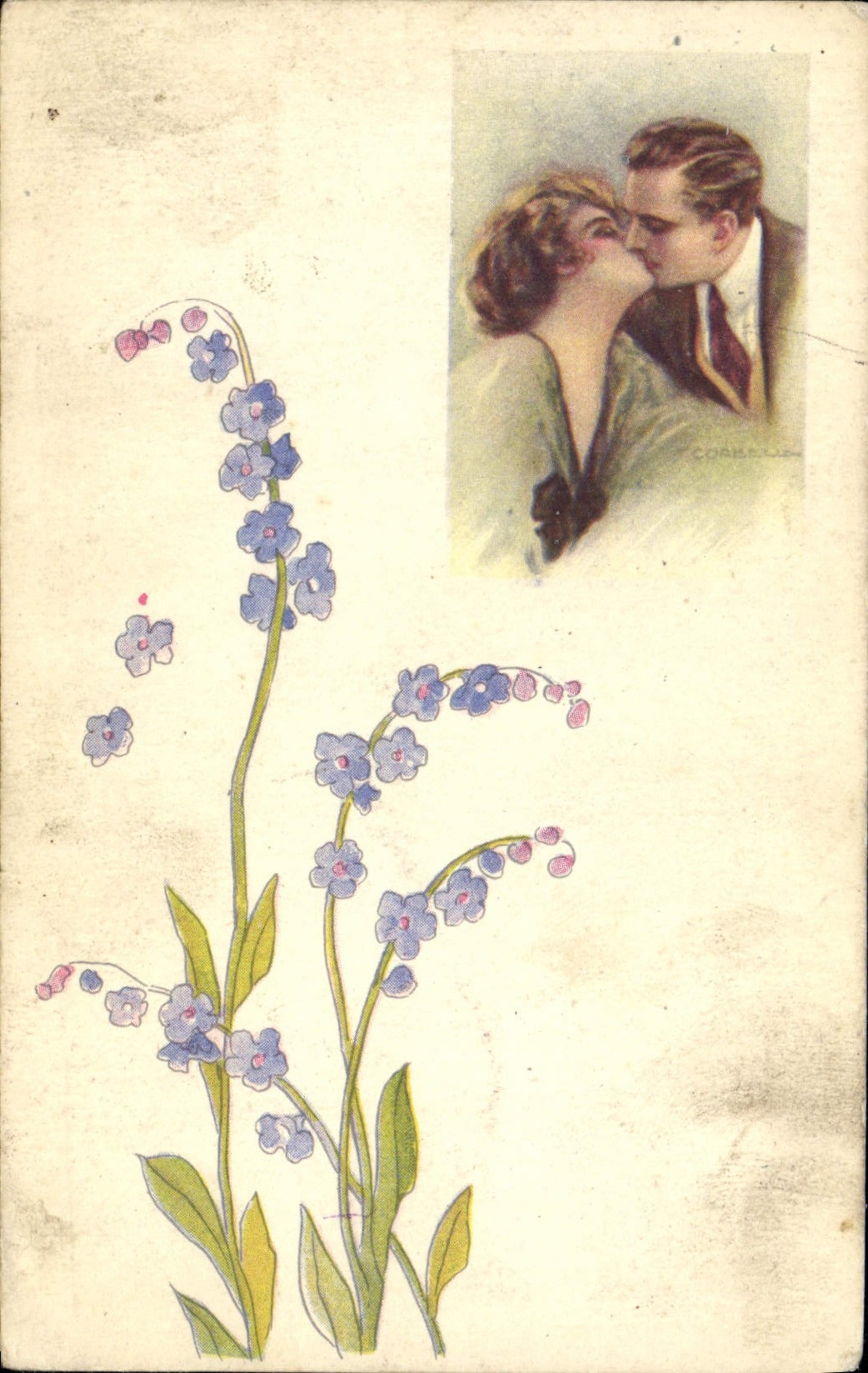 CPA Fantaisie Fleurs Femme