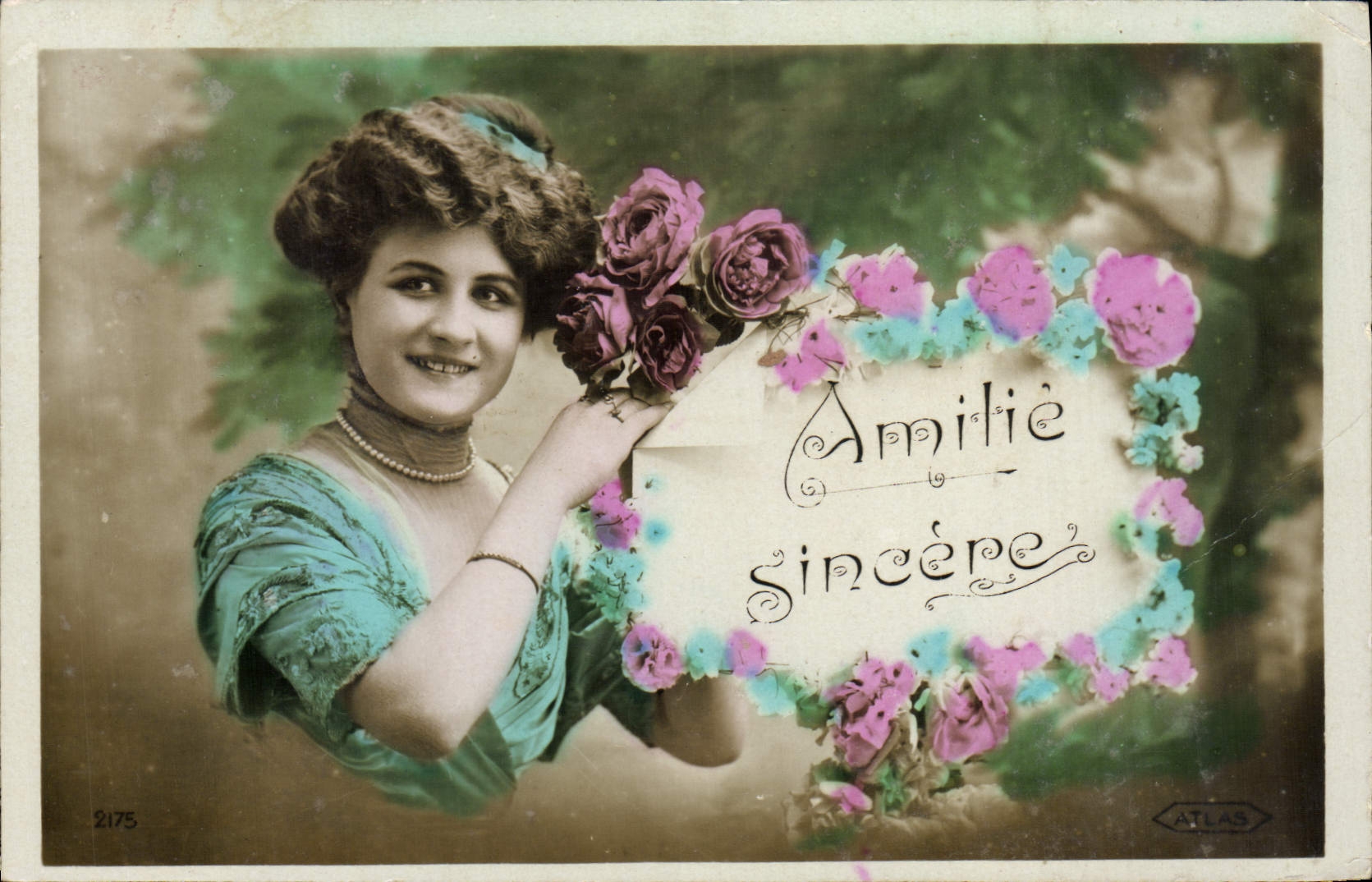 CPA Fantaisie Fleurs Femme