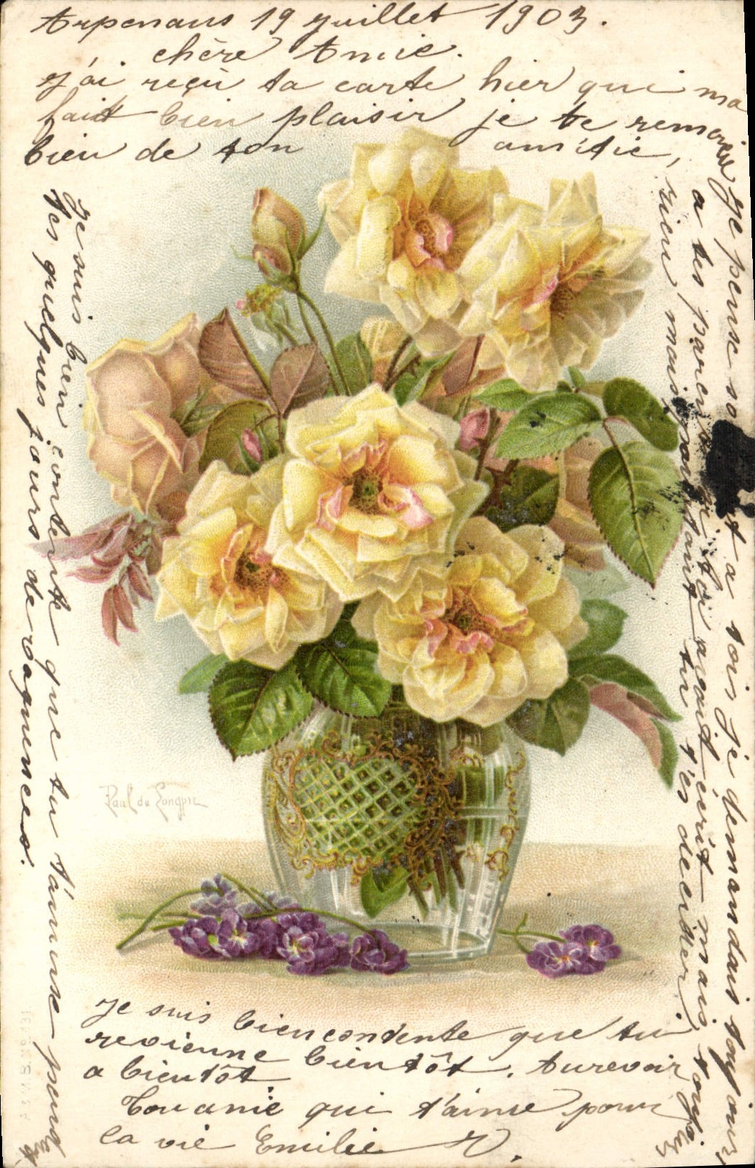 CPA Fantaisie Fleurs 