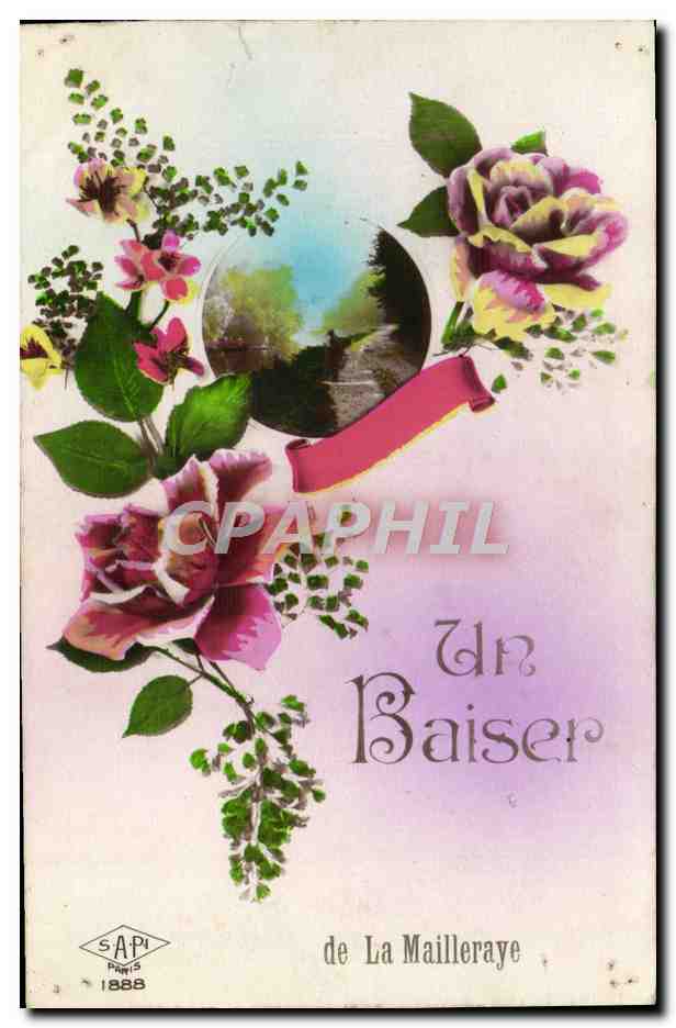 CPA Fantaisie Fleurs Un baiser de la Mailleraye