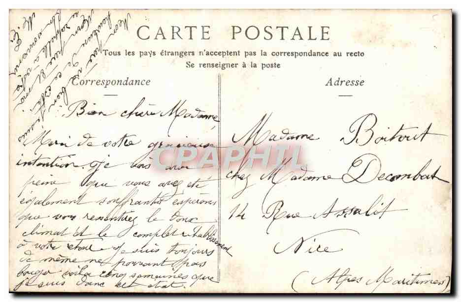 CPA Fantaisie Fleurs Dieppe Bateau — Rückseite