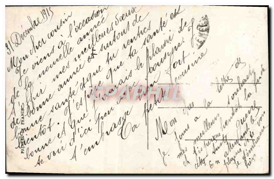 CPA Fantaisie Fleurs  — Verso