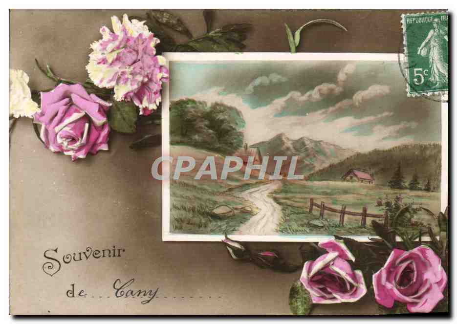 CPA Fantaisie Fleurs Souvenir de Cany